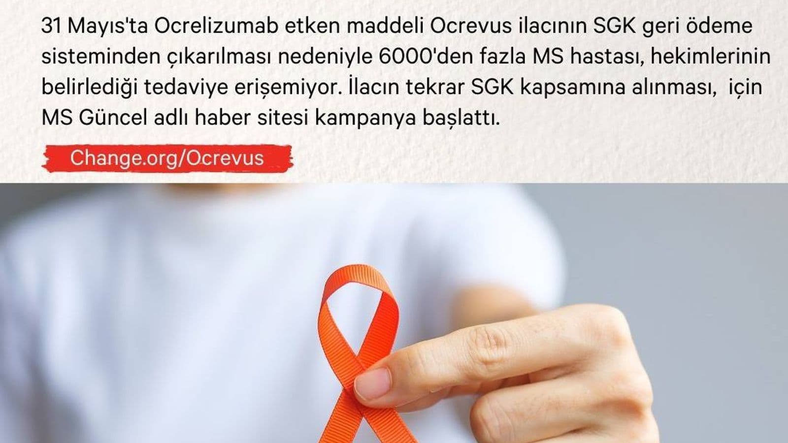 SGK, Ocrevus İlacını Geri Ödeme Listesinden Çıkarttı! İmza Kampanyası Başlatıldı